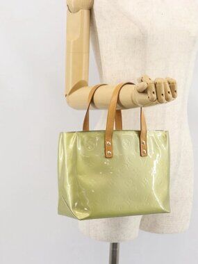 LOUIS VUITTON Monogram Vernis Reade PM Hand Bag Gris M91145 LV Auth hk3341